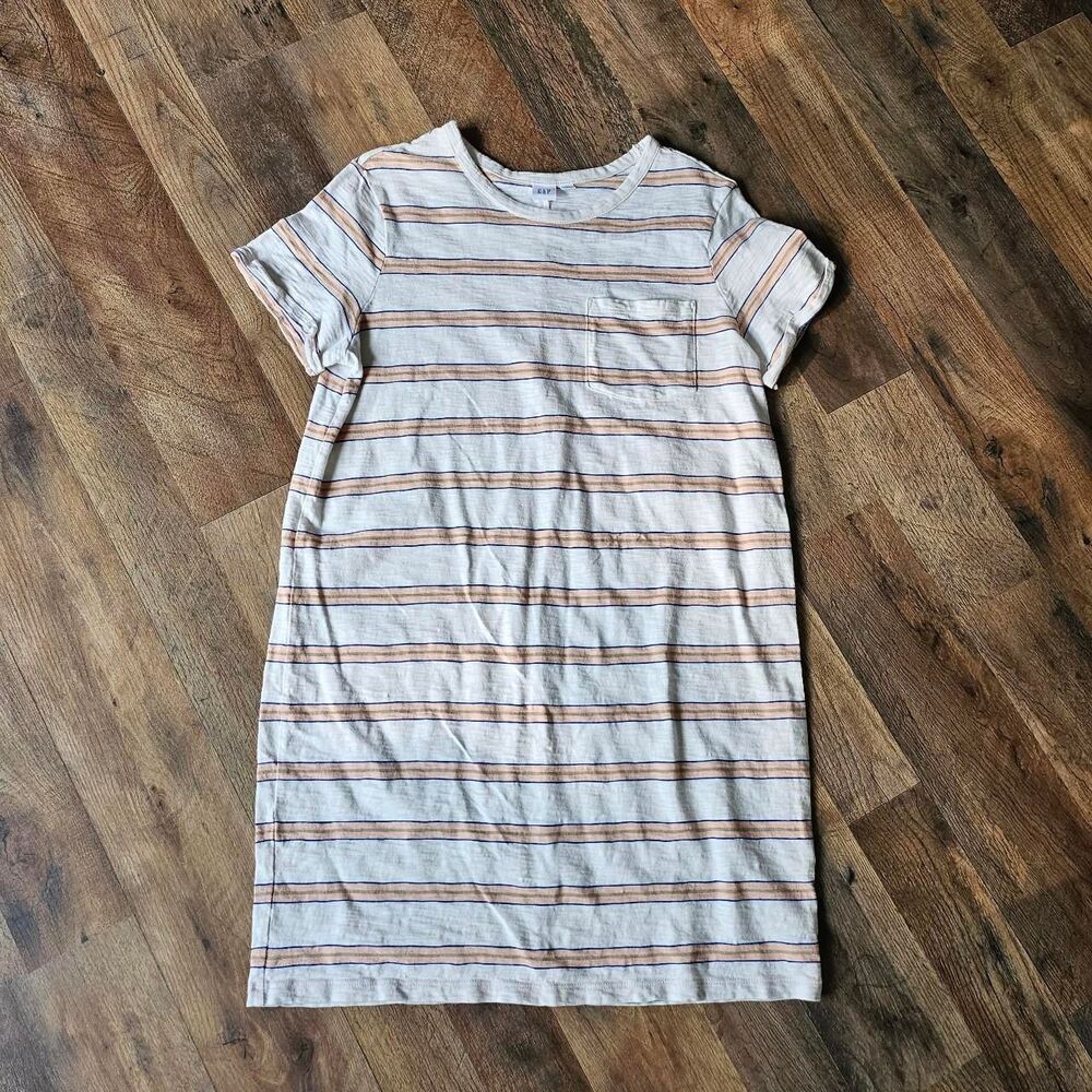 Gap Short Roll Sleeve Slub T-Shirt Dress with pocket, Women's Size M